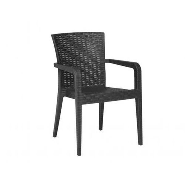 Alberta Anthracite Outdoor Stackable Armchair, Set of Two, image 2
