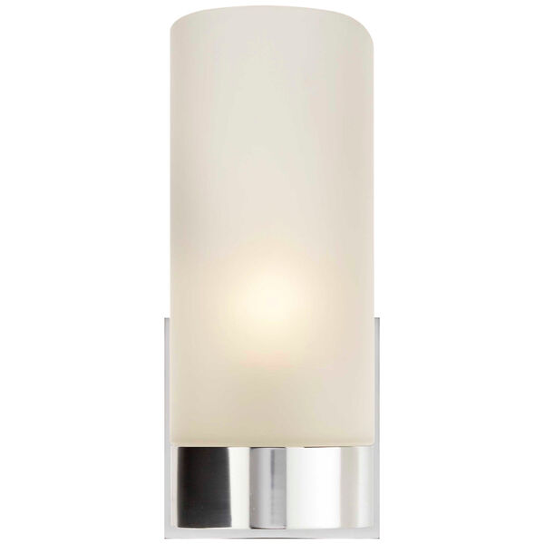 Urbane Sconce in Soft Silver with Frosted Glass by Barbara Barry, image 1