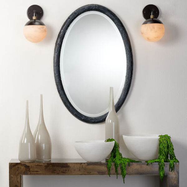Ovation Black 24 x 36 Inch Oval Mirror, image 1