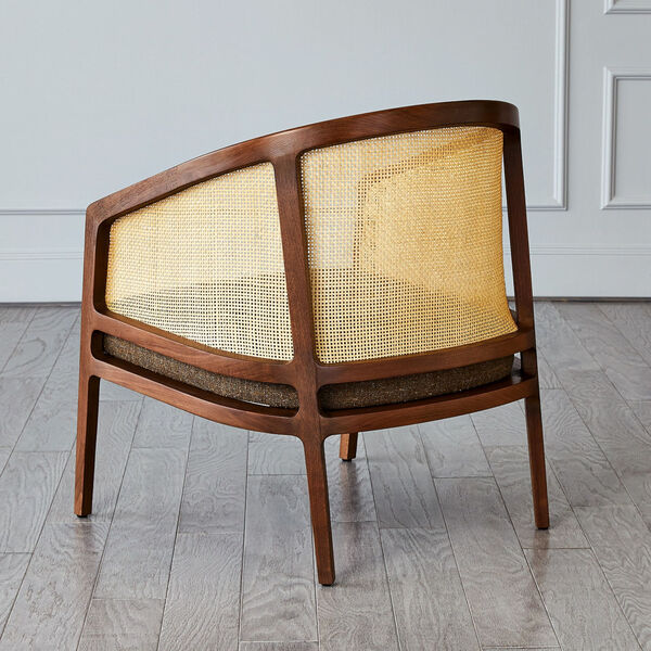 Reed Cane Walnut Back Arm Chair, image 3