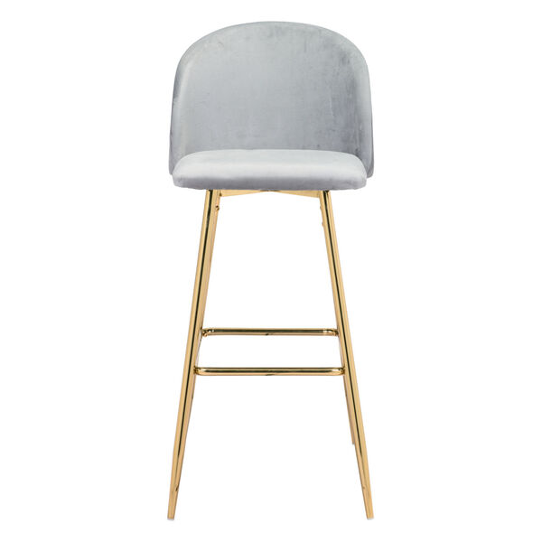 Cozy Gray and Gold Bar Stool, image 4