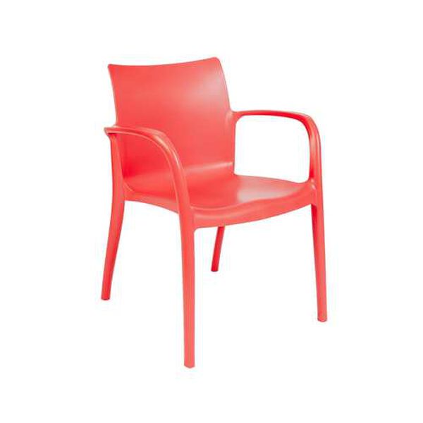 Pedro Red Outdoor Stackable Armchair, Set of Four, image 2