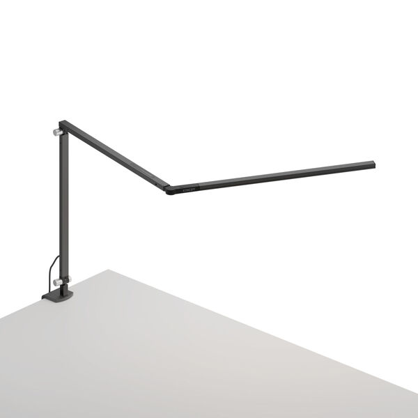 Z-Bar Metallic Black LED Slim Desk Lamp with One-Piece Desk Clamp, image 1