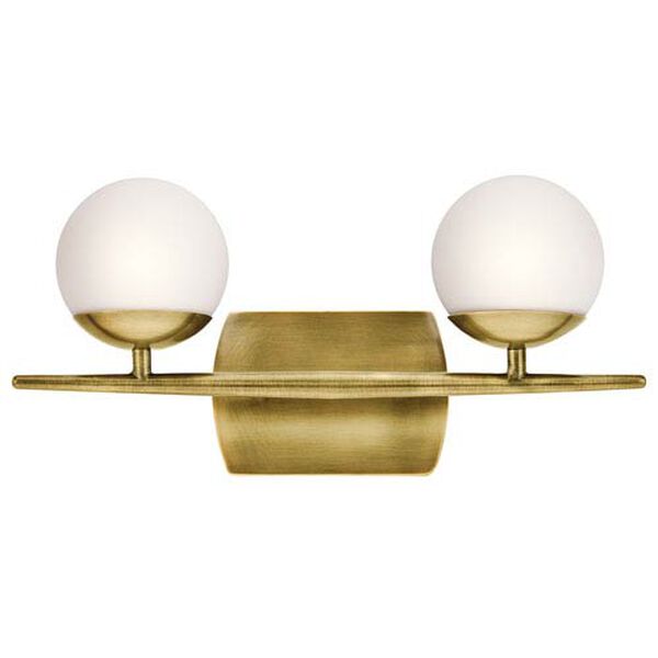 Sparrow Natural Brass Two-Light Bath Vanity, image 2