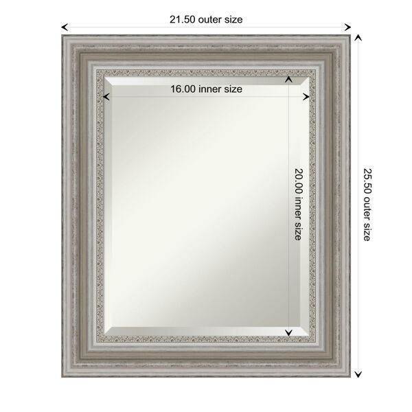 Parlor Silver 22W X 26H-Inch Bathroom Vanity Wall Mirror, image 6