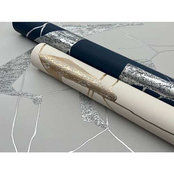 Abstract Geo Navy and Silver Wallpaper, image 5