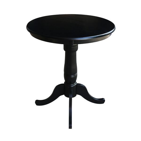 36-Inch Tall, 30-Inch Round Top Black Pedestal Counter Table, image 3
