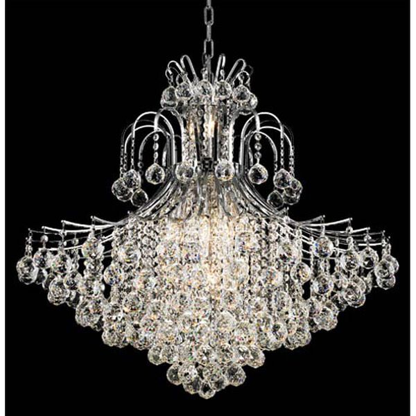 Toureg Chrome Fifteen-Light 31-Inch Chandelier with Royal Cut Clear Crystal, image 1
