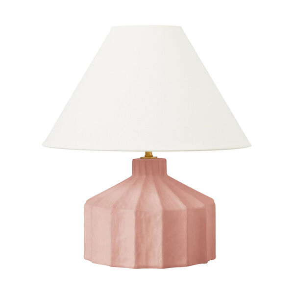Veneto Dusty Rose and White One-Light Small Table Lamp, image 1