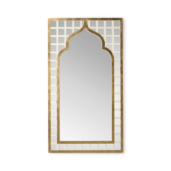 Treillage Cream and Antique Gold Wall Mirror, image 1
