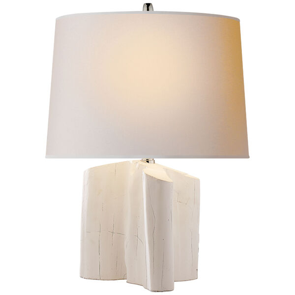Carmel Table Lamp in Plaster White with Natural Paper Shade by Thomas O'Brien, image 1