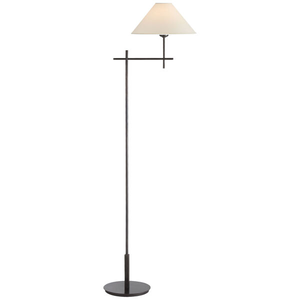 Hackney Bridge Arm Floor Lamp in Bronze with Natural Paper Shade by J. Randall Powers, image 1