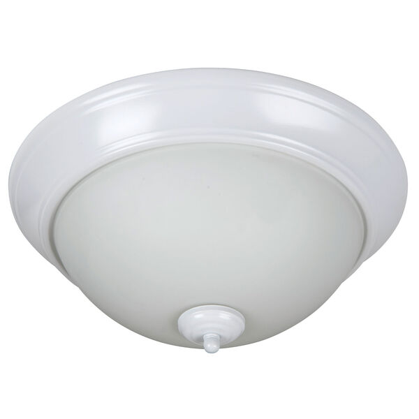 Pro Builder White Three-Light Flush Mount with White Frost Glass Shade, image 1
