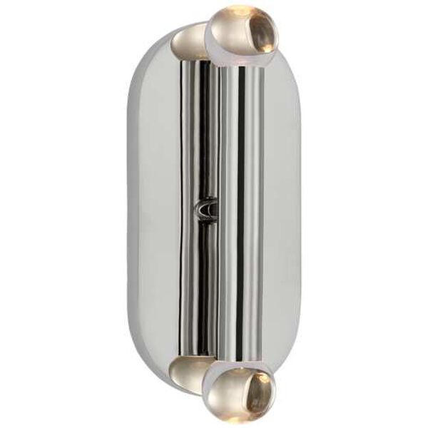 Rousseau Polished Nickel Two-Light LED Medium Bath Sconce with Clear Glass by Kelly Wearstler, image 1