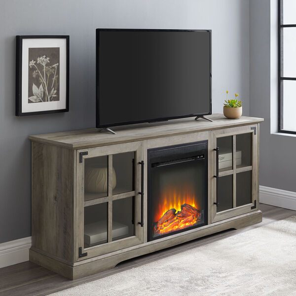 Abigail Gray Fireplace Console with Two Door, image 6