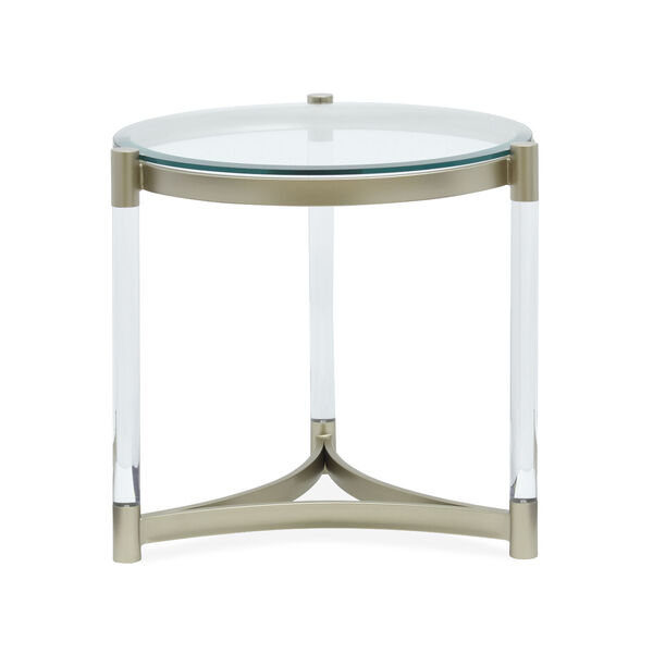 Silas Tempered Clear Glass Round End Table with Acrylic Leg, image 4