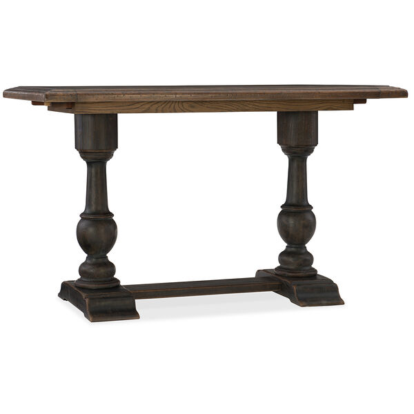 Hill Country Brown and Black 60-Inch Friendship Table with 2-12-Inch Leaves, image 1