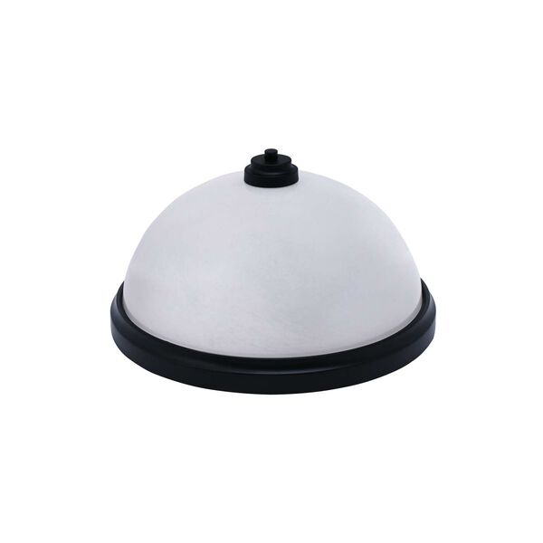Matte Black 16-Inch Three-Light Flush Mount with White Marble Glass, image 1