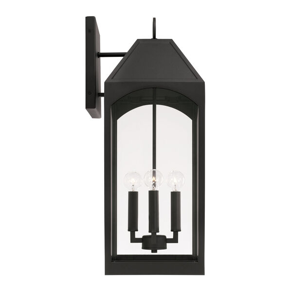 Burton Black Outdoor Four-Light Wall Lantern with Clear Glass, image 6