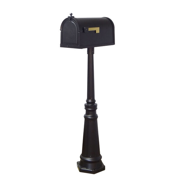 Berkshire Curbside Mailbox with Locking Insert and Tacoma Mailbox Post in Black, image 2