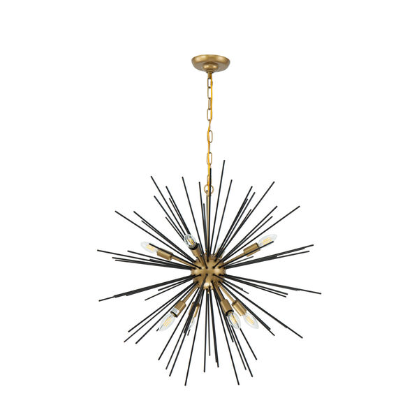 Timber Brass and Black 30-Inch Eight-Light Pendant, image 3