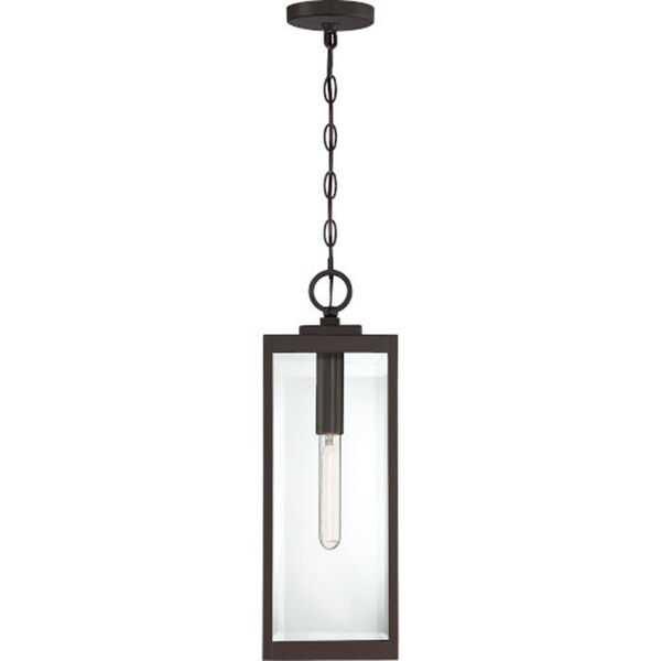 Pax Bronze 7-Inch One-Light Outdoor Hanging Lantern with Beveled Glass, image 3