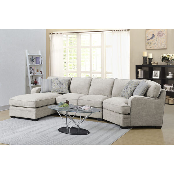 Cooper Ivory Tan Sofa Sectional with Pillows and Track Arms, image 6