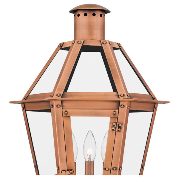 Burdett Aged Copper Three-Light Outdoor Post Lantern, image 5