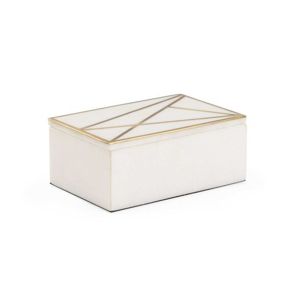 Genesis Natural White and Antique Gold Marble Box, image 1