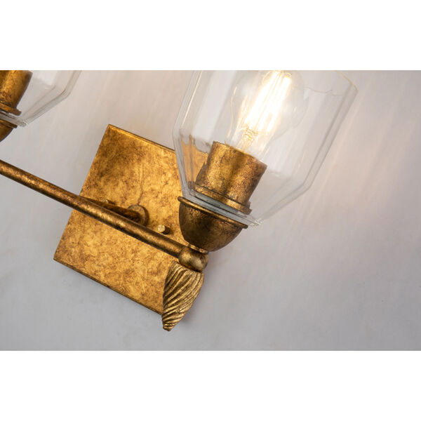 Fun Finial Gold Leaf with Antique Two-Light Wall Sconce, image 2