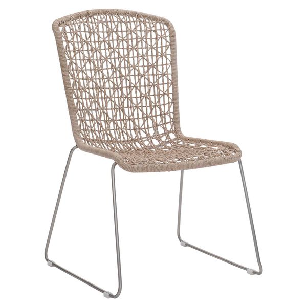 Carmel Natural and Stainless Steel Outdoor Side Chair, image 1