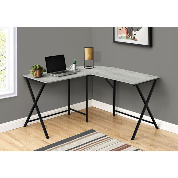Gray and Black Computer Desk, image 2