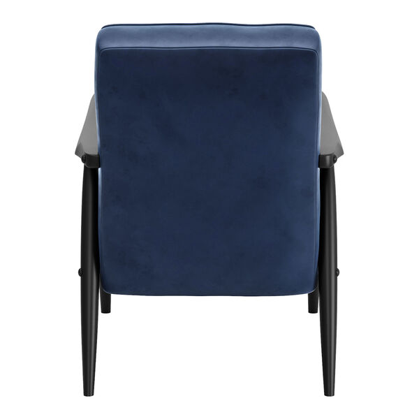 Rocky Blue and Black Velvet Arm Chair, image 5