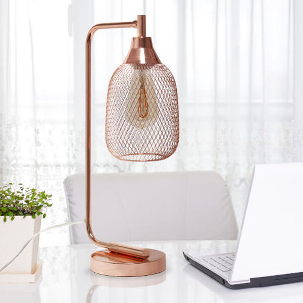 Wired Rose Gold One-Light Desk Lamp, image 4