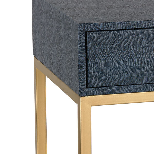Navy Faux Shagreen with Gold Table, image 3