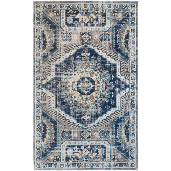 Nolan Blue Ivory Rectangular 7 Ft. 9 In. x 10 Ft. 6 In. Area Rug, image 1