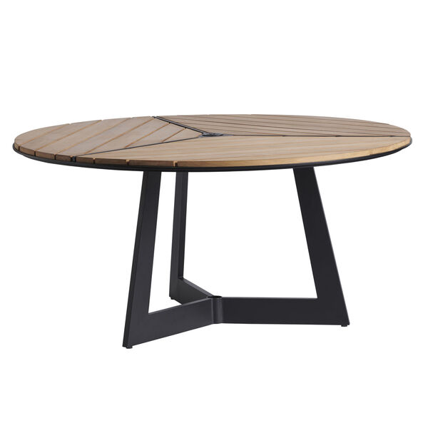 South Beach Dark Graphite and Light Brown Round Dining Table, image 1