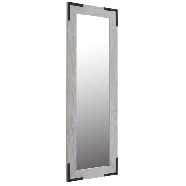 Rollins Clear 24-Inch Wood Rectangle with Iron Accents Mirror, image 2