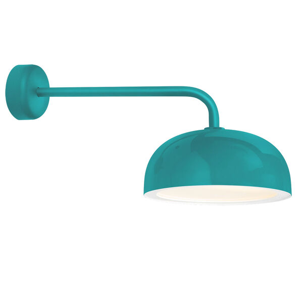 Dome Tahitian Teal One-Light 16-Inch Outdoor Wall Sconce with 18-Inch Arm, image 1
