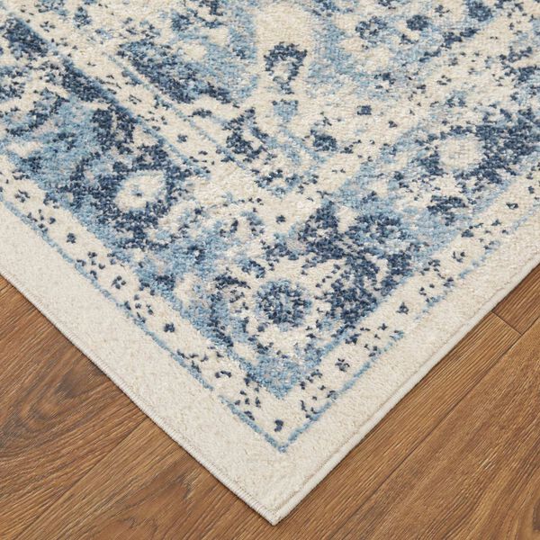 Camellia Bohemian Eclectic Medallion Ivory Blue Rectangular 4 Ft. 3 In. x 6 Ft. 3 In. Area Rug, image 6