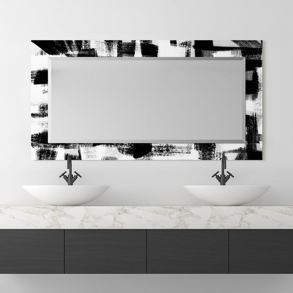 Jam Session Black 54 x 28-Inch Rectangular Beveled Wall Mirror, image 1