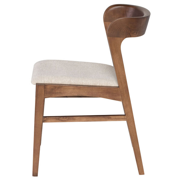 Bjorn Walnut and Shell White Dining Chair, image 3