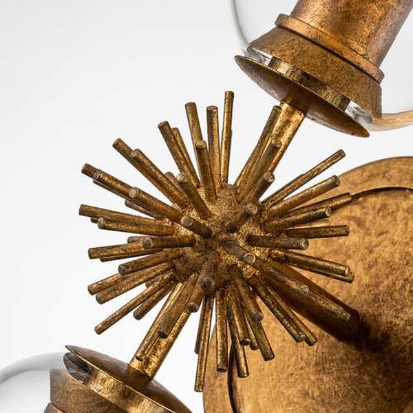 Staring Gold Leaf Two-Light Wall Sconce, image 3
