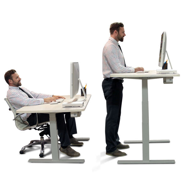 Autonomous Gray Frame Bamboo Classic Top Premium Adjustable Height Standing Desk, image 6