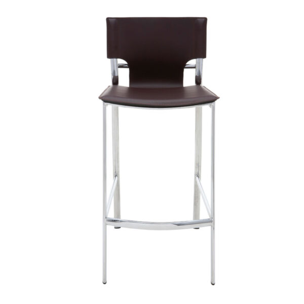 Lisbon Brown and Silver Counter Stool, image 2