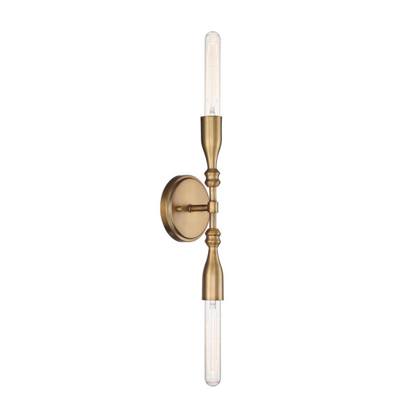 Louise Old Satin Brass Two-Light Wall Sconce, image 1