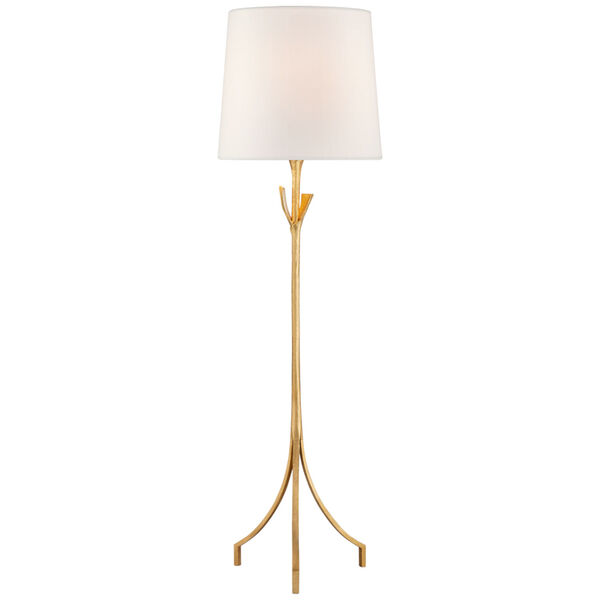 Fliana Floor Lamp in Gild with Linen Shade by AERIN, image 1