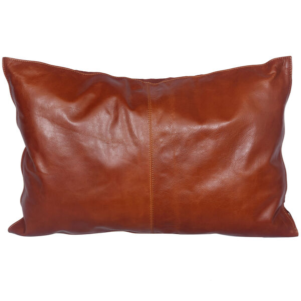 Buckskin Brown 16 In. X 24 In. Leather Throw Pillow, image 1