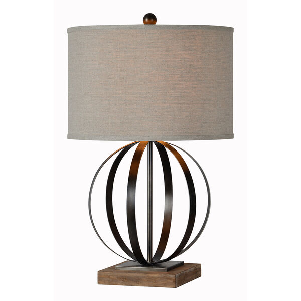 Currey Driftwood and Natural Metal Table Lamp, image 1