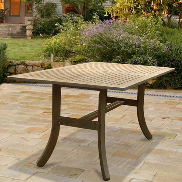 Renaissance Outdoor Hand-scraped Hardwood Rectangular Table, image 1